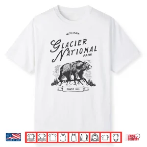 Vintage Glacier National Park Retro Bear Montana Graphic Shirt