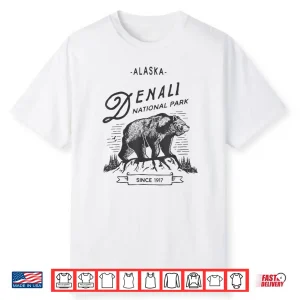 Vintage Denali National Park Retro Bear Alaska Graphic Shirt