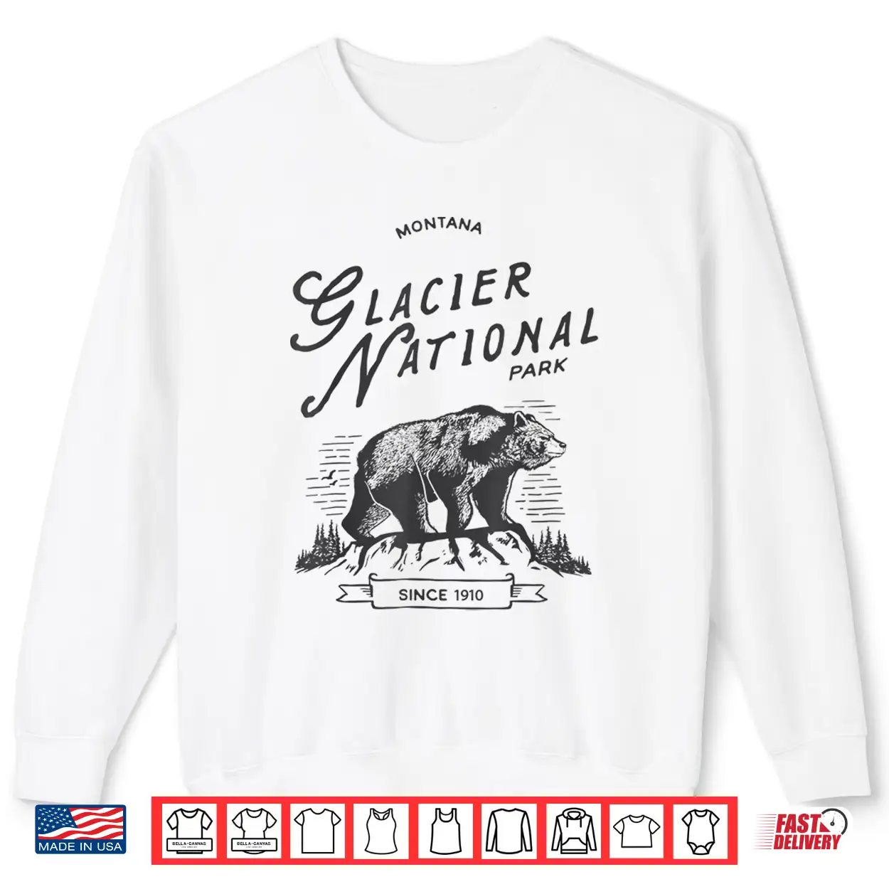 Vintage Glacier National Park Retro Bear Montana Graphic Shirt Vintage Glacier National Park Retro Bear Montana Graphic Shirt