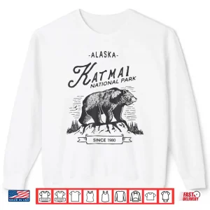 Sweatshirt Vintage Katmai National Park Retro Bear Alaska Graphic Shirt