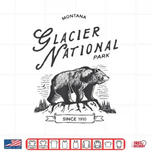 Vintage Glacier National Park Retro Bear Montana Graphic Shirt 4 Design Vintage Glacier National Park Retro Bear Montana Graphic Shirt