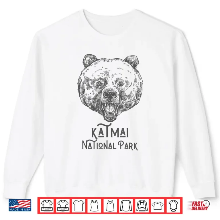 Sweatshirt Vintage Style Katmai National Park Retro Grizzly Bear Shirt