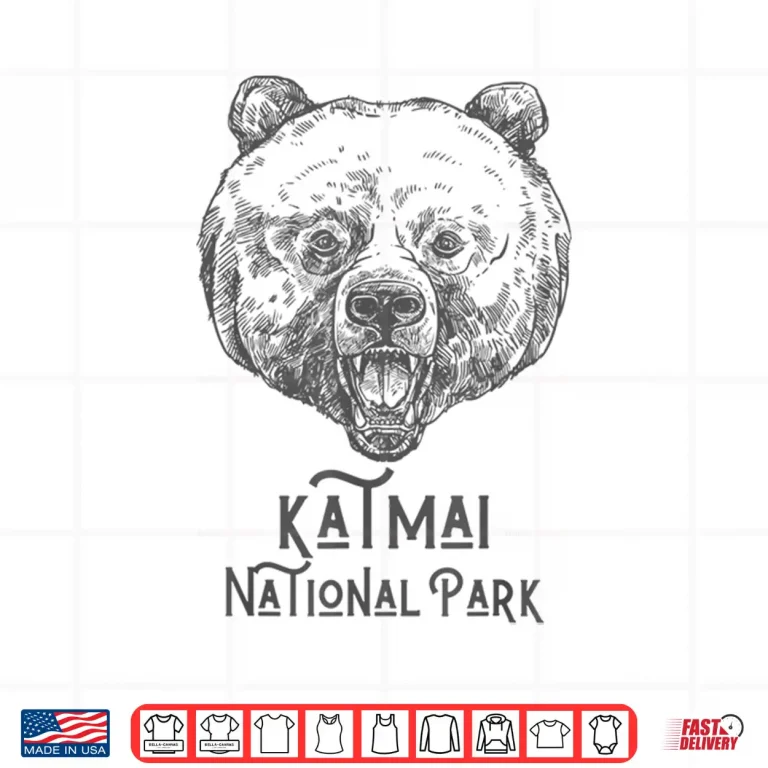Design Vintage Style Katmai National Park Retro Grizzly Bear Shirt