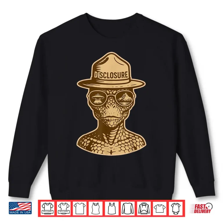 Sweatshirt Disclosure Reptilian Park Ranger Alien Retro Graphic Shirt