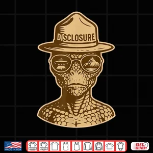Design Disclosure Reptilian Park Ranger Alien Retro Graphic Shirt
