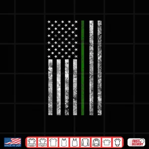 Design Distressed Thin Green Line American Flag Park Ranger Shirt