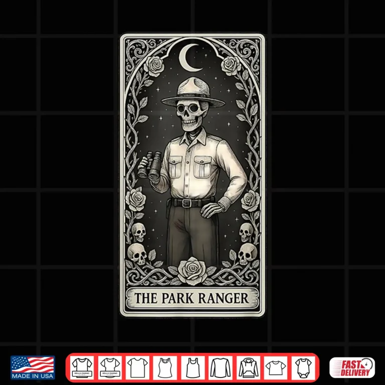 Design The Park Ranger Skeleton Tarot Card Aesthetic Shirt