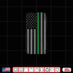 Design Thin Green Line Flag Park Ranger Game Warden Shirt