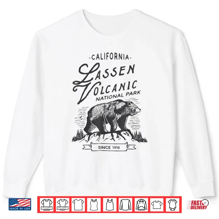 Sweatshirt Vintage Lassen Volcanic National Park Retro Bear California Shirt