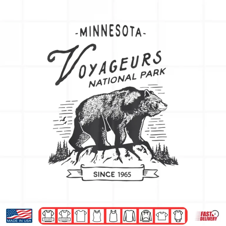 Design Vintage Voyageurs National Park Retro Bear Minnesota Shirt