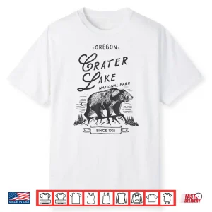 Vintage Crater Lake National Park Retro Bear Oregon Graphic Shirt