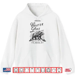 Hoodie Vintage Crater Lake National Park Retro Bear Oregon Graphic Shirt