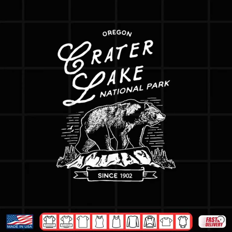 Design Vintage Crater Lake National Park Retro Bear Oregon Aesthetic Shirt