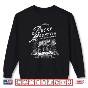 Sweatshirt Vintage Rocky Mountain National Park Retro Bear Colorado Shirt