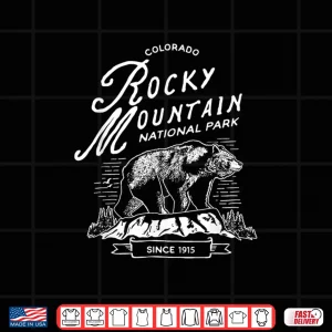 Design Vintage Rocky Mountain National Park Retro Bear Colorado Shirt
