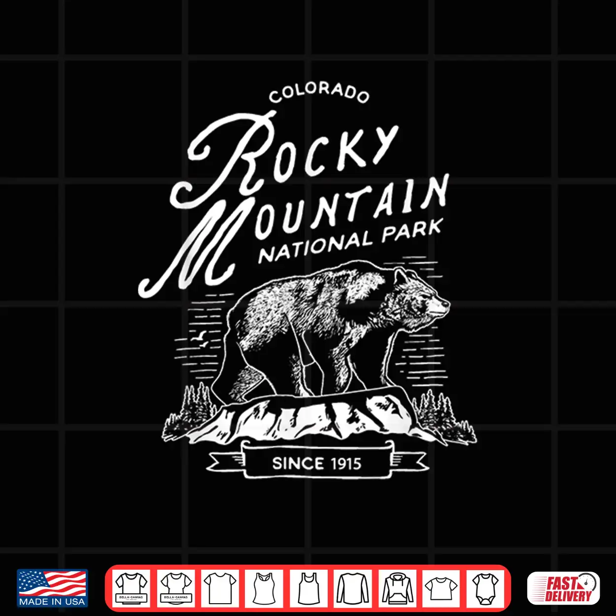 Vintage Rocky Mountain National Park Retro Bear Colorado Shirt
