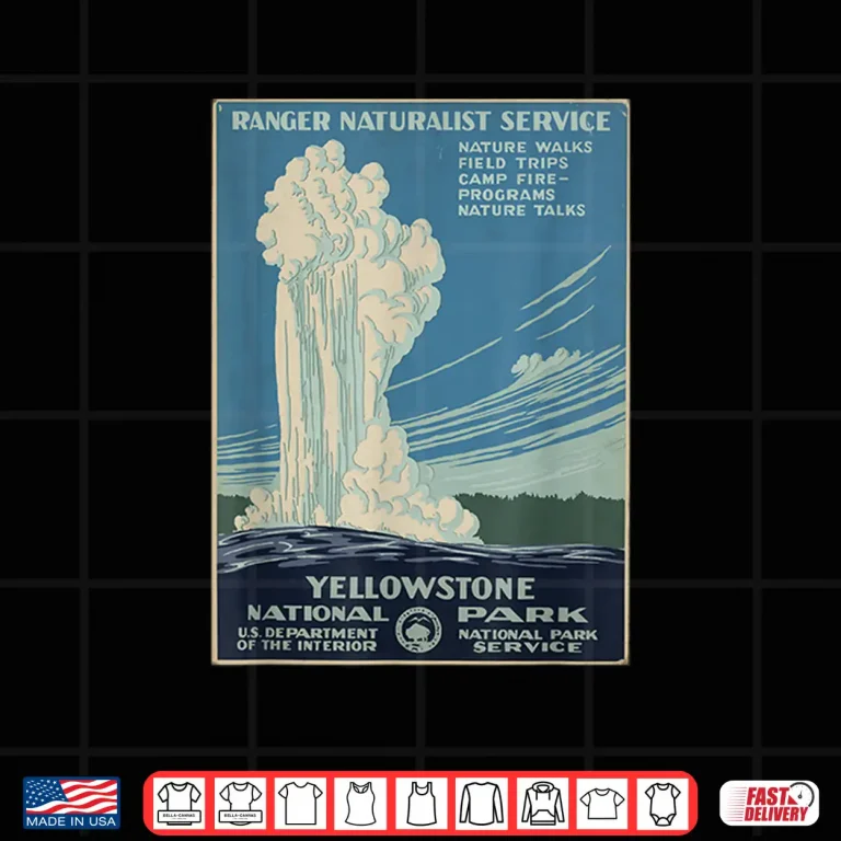Design Yellowstone National Park Service Ranger Vintage Graphic Shirt