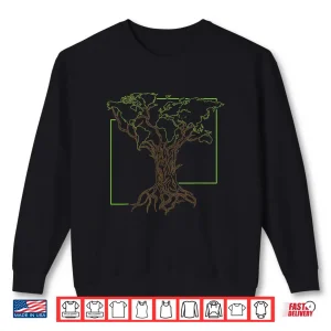 Sweatshirt Arborist Gardener Tree World Map Nature Lover Graphic Shirt