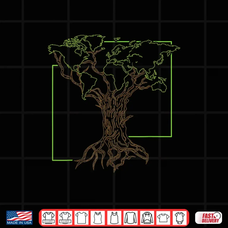 Design Arborist Gardener Tree World Map Nature Lover Graphic Shirt