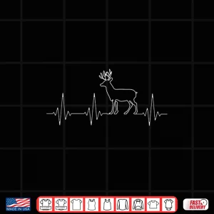 Design Deer With Antlers Heartbeat Hunter Athletic Graphic Shirt