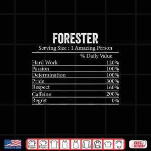 Design Forester Nutrition Facts Information Professional Graphic Shirt
