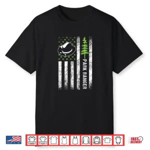 Retro Ranger Park American Flag Forest Nature Shirt