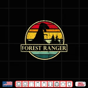 Design Retro Forest Ranger Dinosaur Nature Camping Vintage Shirt