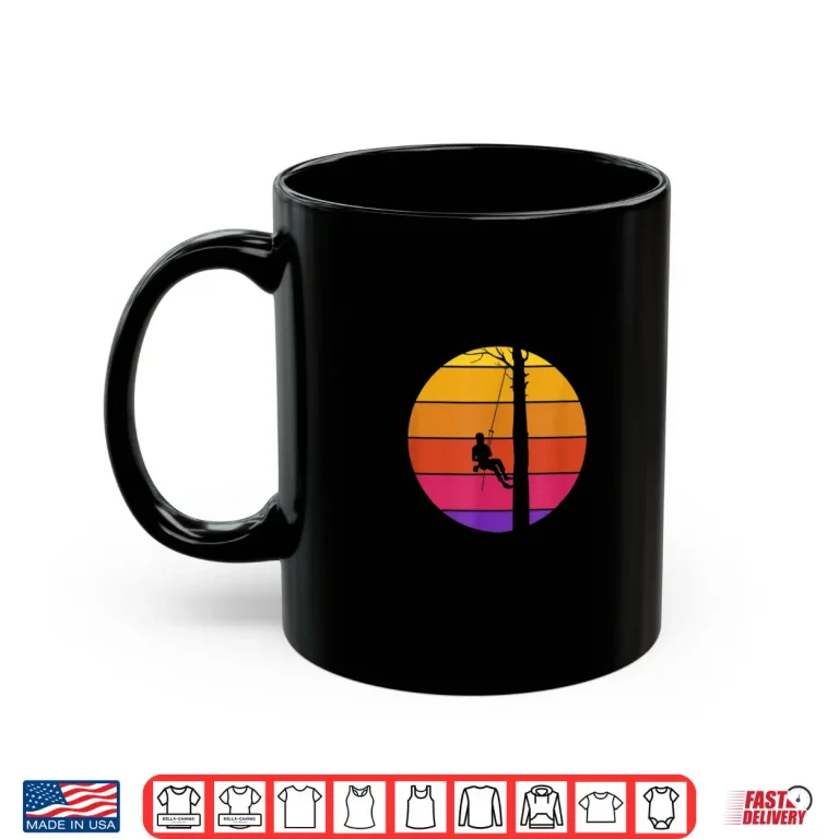 Mug Retro Sunset 80S Arborist Lumberjack Tree Cutter Gift Shirt
