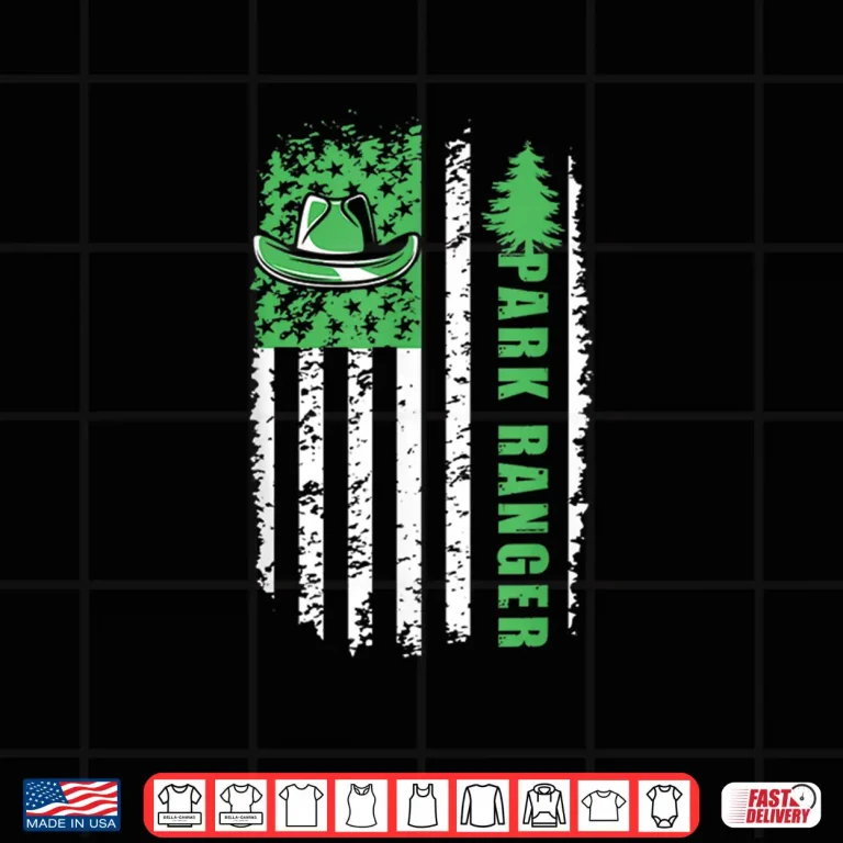 Design Ranger Park Forest Usa American Flag Forester Nature Trees Shirt