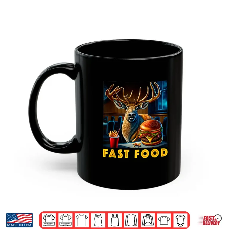 Mug Deer Fast Food Retro Buck Vintage Huntsman Graphic Shirt