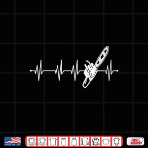 Design Heart Rate Chainsaw Woodworker Forester Athletic Shirt