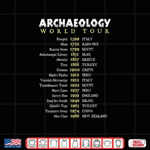Design Archaeologist World Tour Funny Text Professional Shirt