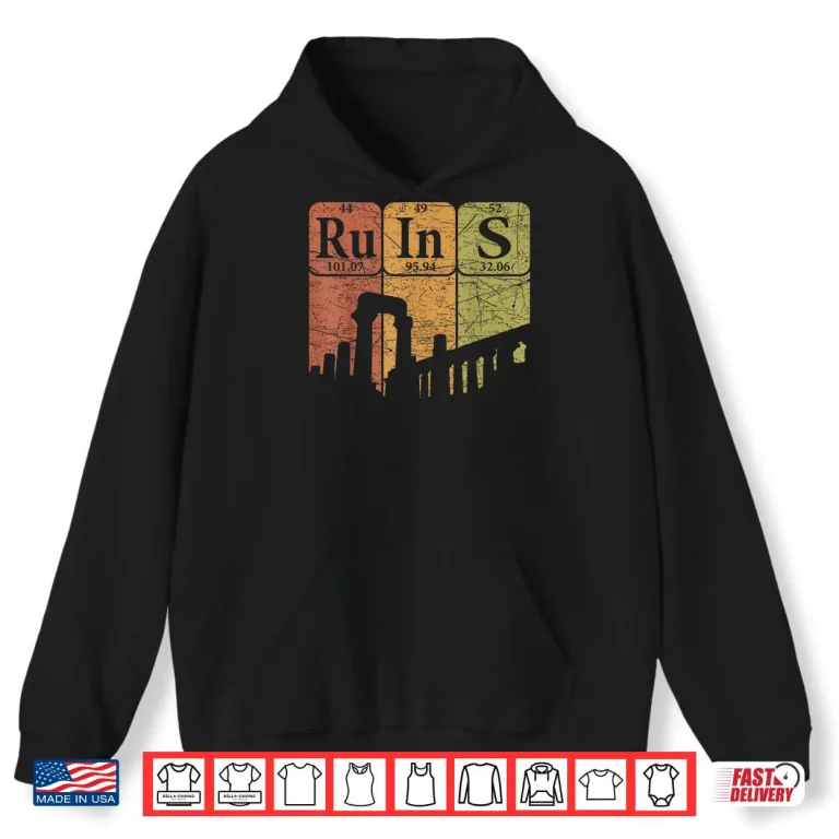 Hoodie Archaeology Ruins Periodic Table Elements Graphic Shirt