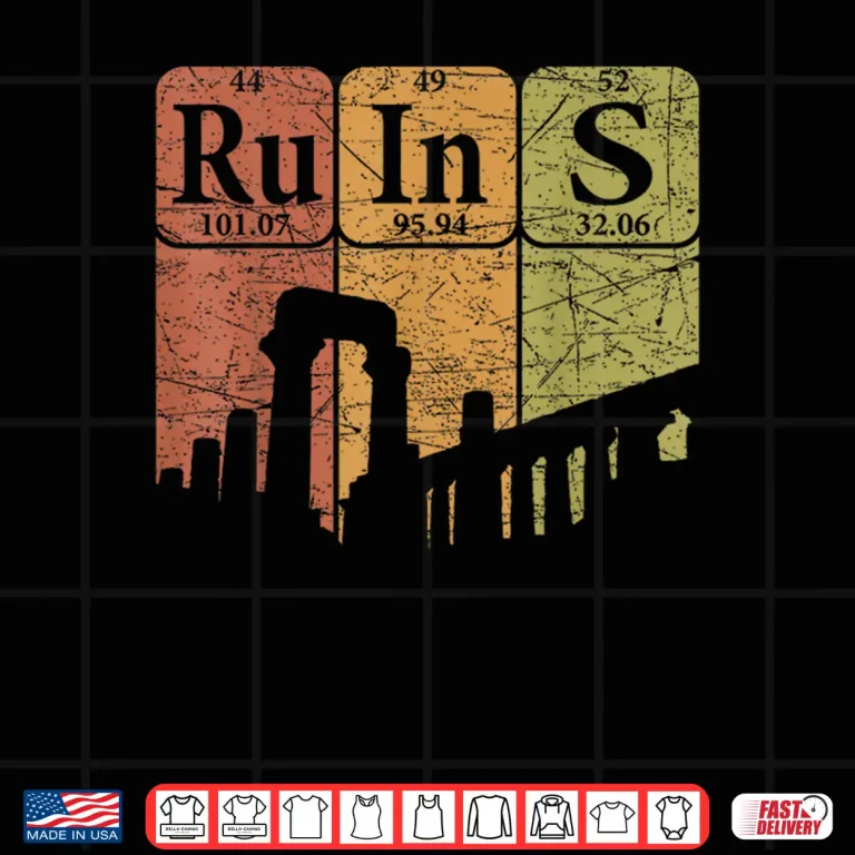 Design Archaeology Ruins Periodic Table Elements Graphic Shirt