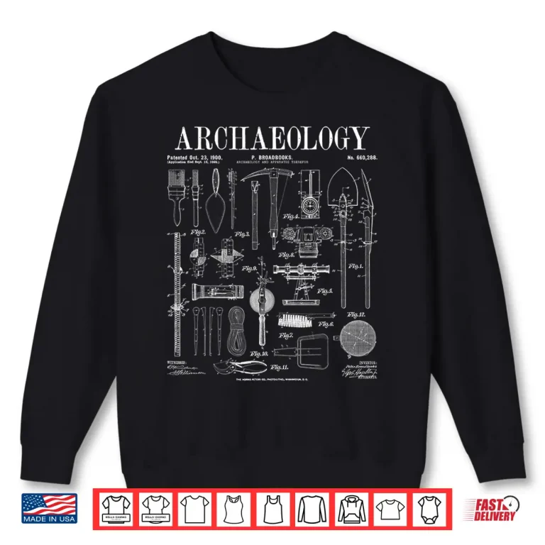 Sweatshirt Archaeology Student Field Kit Vintage Patent Art Shirt