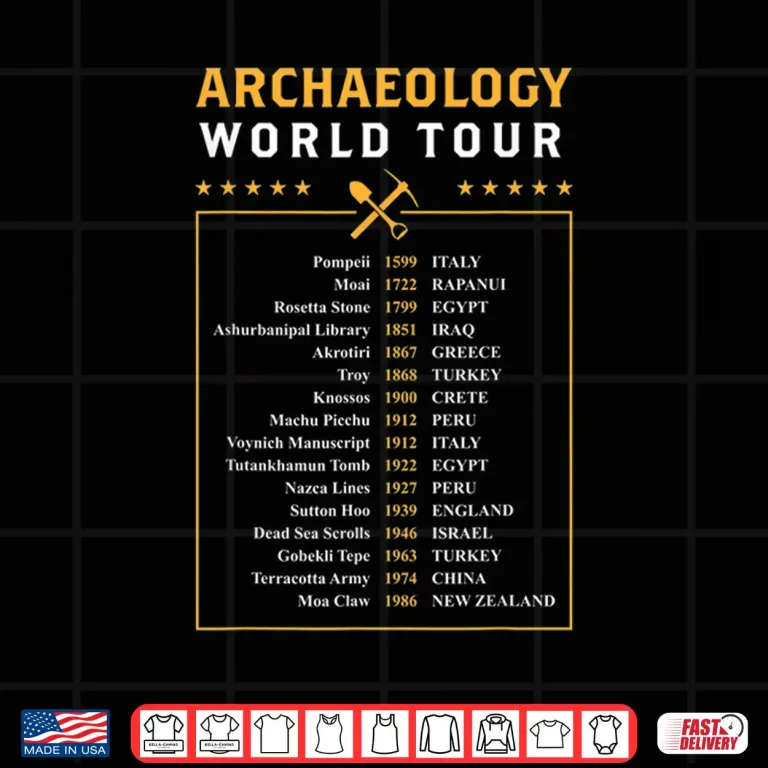 Design Archaeology World Tour Professional Archaeologist Graphic Shirt