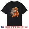 Baby Macaque Hugging Plush Cute Japanese Monkey Graphic Shirt