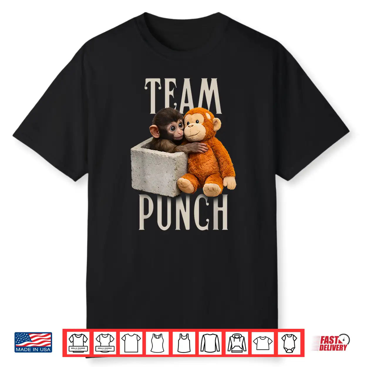 Baby Monkey Team Punch Viral Character Graphic Shirt Baby Monkey Team Punch Viral Character Graphic Shirt