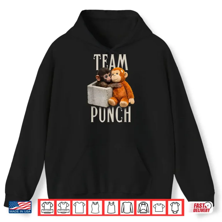 Hoodie Baby Monkey Team Punch Viral Character Graphic Shirt