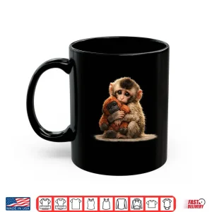 Mug Baby Monkey Hugging Plush Japanese Macaque Meme Shirt