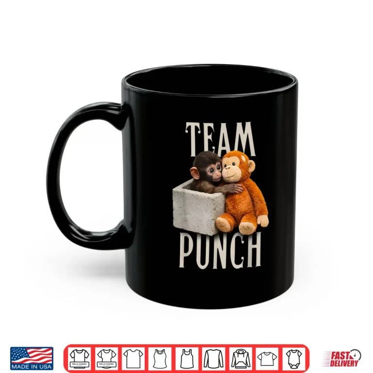 Mug Baby Monkey Team Punch Viral Character Graphic Shirt