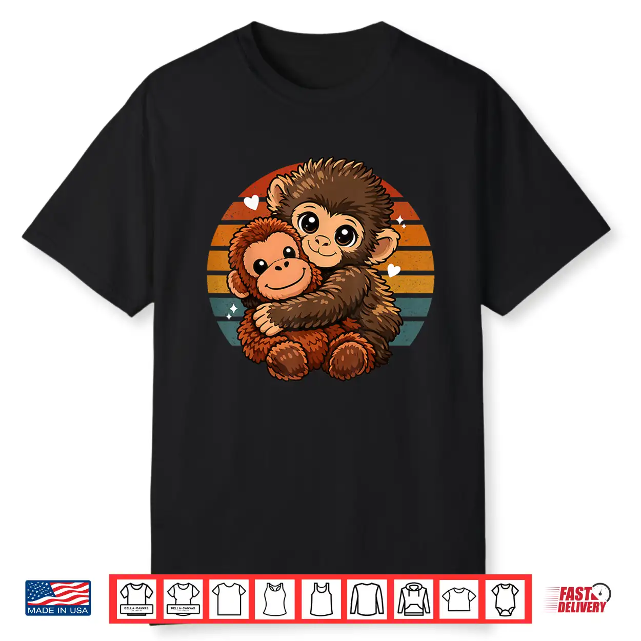 Cute Baby Monkey Hugging Plush Toy Animal Lover Shirt Cute Baby Monkey Hugging Plush Toy Animal Lover Shirt