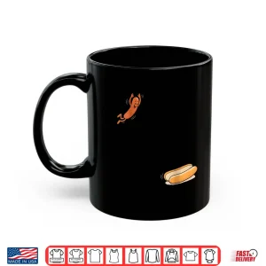 Mug Hot Dog Jumping Into Bun Sausage BBQ High Dive Shirt
