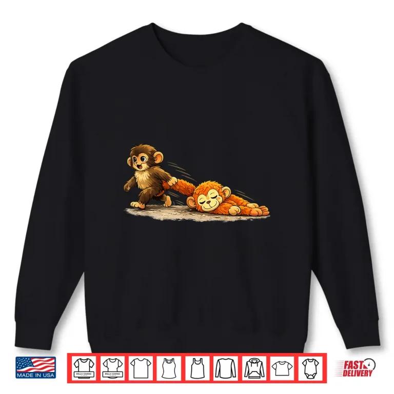 Sweatshirt Monkey Punch Baby Graphic Little Punch Big Love Shirt