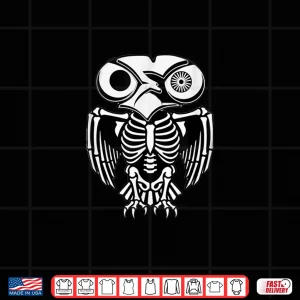 Design One Eyed Owl OEO Full Skeleton Gothic Design Shirt