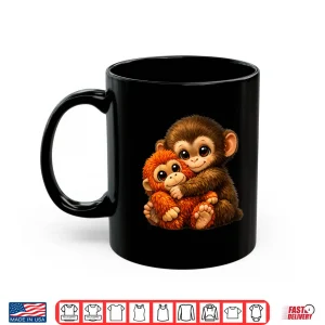 Mug Punch Monkey With Teddy Bear Cuddling Viral Internet Meme Shirt
