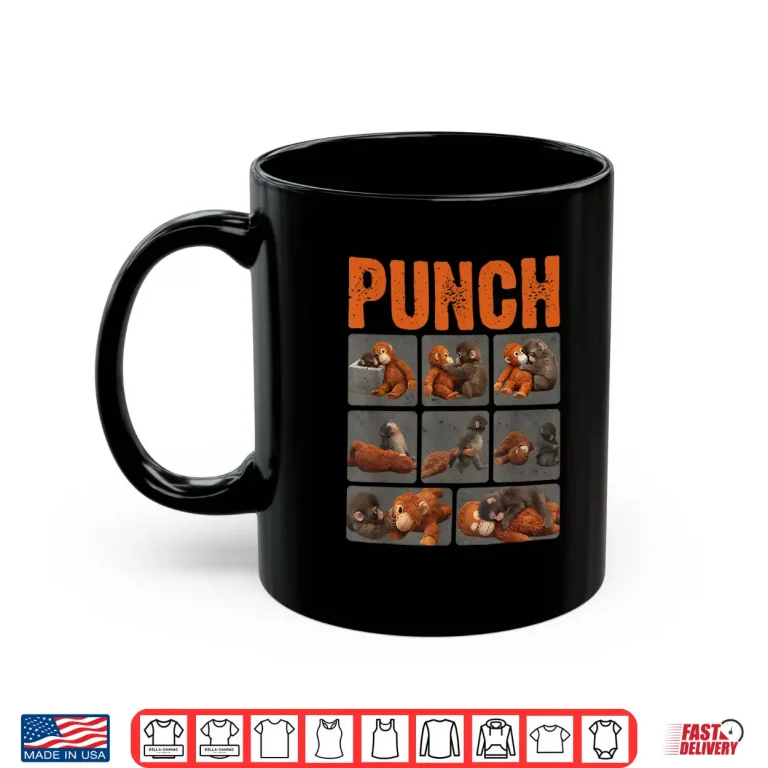 Mug Punch Cute Monkey Viral Character Graphic Design Shirt