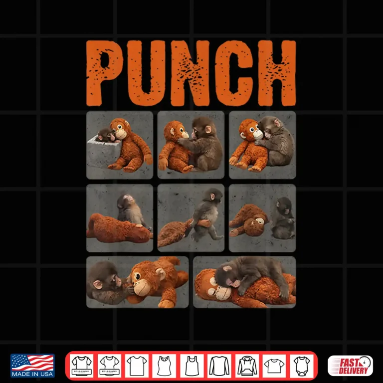 Design Punch Cute Monkey Viral Character Graphic Design Shirt