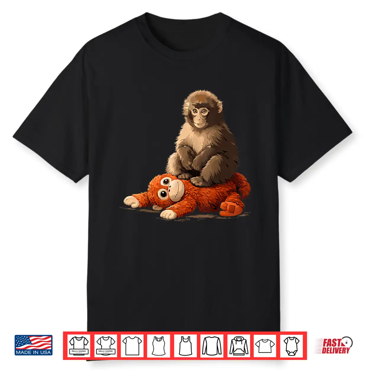 Sad Monkey Punch Meme Sitting On Orange Toy Shirt Sad Monkey Punch Meme Sitting On Orange Toy Shirt