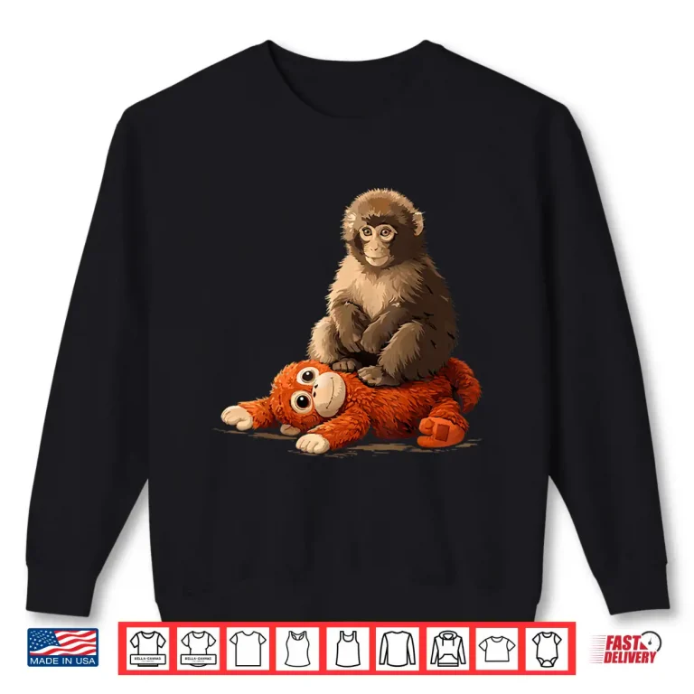 Sweatshirt Sad Monkey Punch Meme Sitting On Orange Toy Shirt